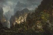 Johann Hermann Carmiencke Storm in the mountains France oil painting artist